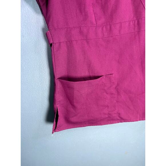 Grey's Anatomy by Barco Women's Size Medium Scrub Top Maroon Dark Purple Nurse - Picture 3 of 8